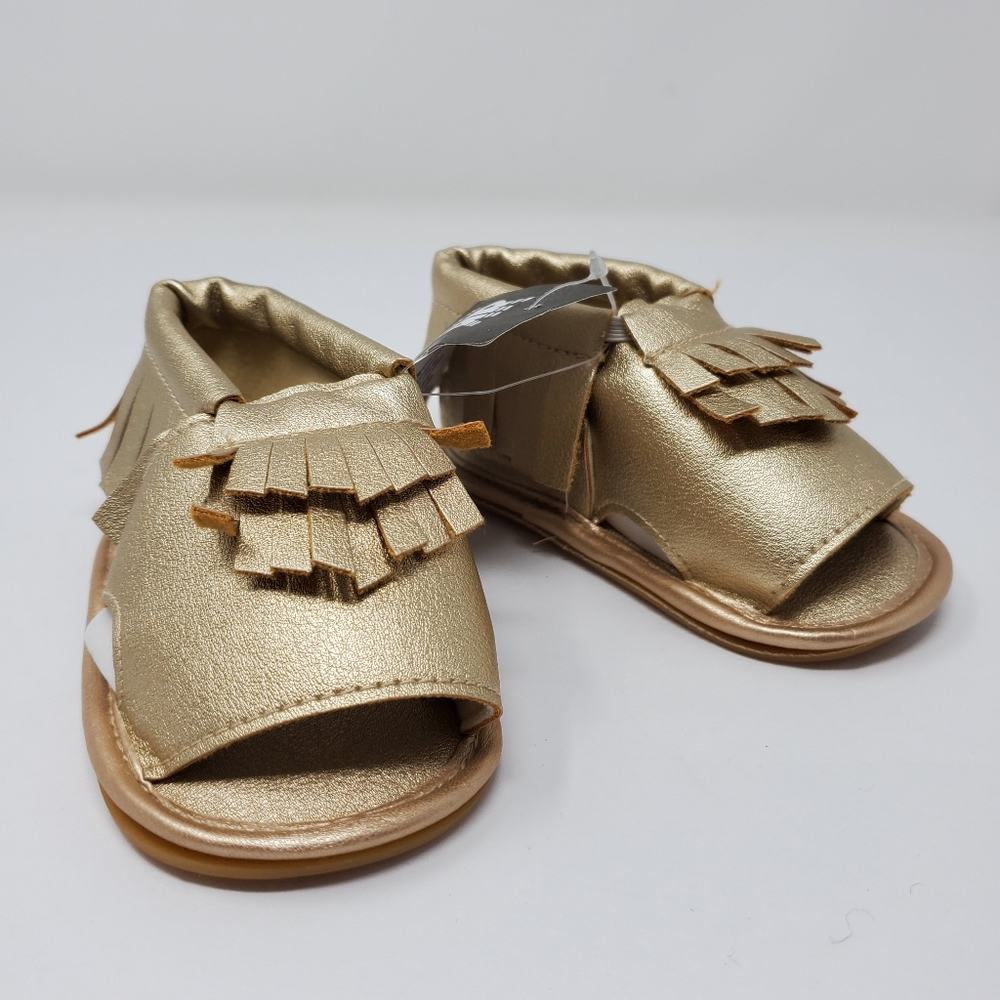Romirus gold fringed loafers Size 12-18 Months new with tags